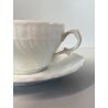 SET 4 TAZZA Tè PIATTINO PORCELLANA Richard Ginori  VECCHIO GINORI BIANCO VINTAGE