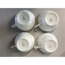 SET 4 TAZZA Tè PIATTINO PORCELLANA Richard Ginori  VECCHIO GINORI BIANCO VINTAGE