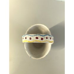 ANTICO piccolo VASETTO a CESTINO ceramica ANNI 50 stile ALBISOLA GRANULATO MAT