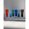 SET 6 BICCHIERI FLUTE CHAMPAGNE VINTAGE VETRO Murano POLICROMO STELO TORCHON '60