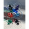 SET 6 BICCHIERI FLUTE CHAMPAGNE VINTAGE VETRO Murano POLICROMO STELO TORCHON '60