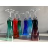 SET 6 BICCHIERI FLUTE CHAMPAGNE VINTAGE VETRO Murano POLICROMO STELO TORCHON '60
