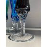 SET 6 BICCHIERI FLUTE CHAMPAGNE VINTAGE VETRO Murano POLICROMO STELO TORCHON '60