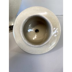 VASO con COPERCHIO PORCELLANA Satsuma JAPAN DECORO ISTORIATO PAVONI FIORI FOGLIE