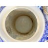 TEIERA CERAMICA BIANCA BLU MANICO BAMBU DECORO "Geisha" RISERVE ISTORIATE '50