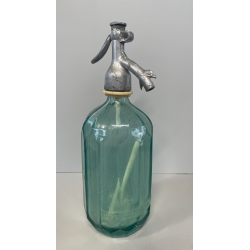 ANTICA BOTTIGLIA SELTZ VETRO VERDE APA GAZOASA STAS 392-52 SODA  EPOCA 1930