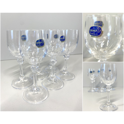 SET 6 BICCHIERI VINTAGE CALICE GRAPPA LIQUORE CRISTALLO BOHEMIA ø 4,5 x 13 cm/h