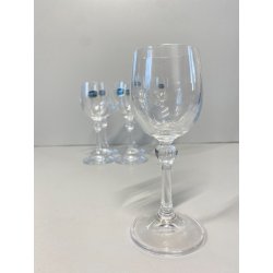 SET 6 BICCHIERI VINTAGE CALICE GRAPPA LIQUORE CRISTALLO BOHEMIA ø 4,5 x 13 cm/h