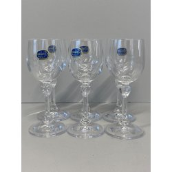 SET 6 BICCHIERI VINTAGE CALICE GRAPPA LIQUORE CRISTALLO BOHEMIA ø 4,5 x 13 cm/h