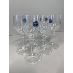 SET 6 BICCHIERI VINTAGE CALICE GRAPPA LIQUORE CRISTALLO BOHEMIA ø 4,5 x 13 cm/h