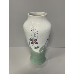 ANTICO VASO CERAMICA SCI LAVENO PORTA FIORI ANNI 30 DECORO FLOREALE DIPINTO
