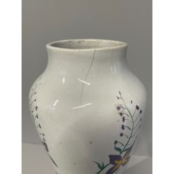 ANTICO VASO CERAMICA SCI LAVENO PORTA FIORI ANNI 30 DECORO FLOREALE DIPINTO