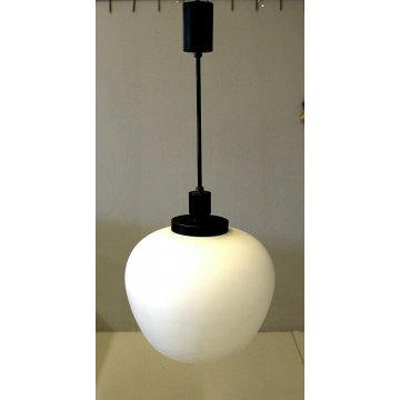 LAMPADARIO SOSPANSIONE CEILING LAMP VETRO OPALINO LAMPADA STILNOVO 50 DESIGN OLD