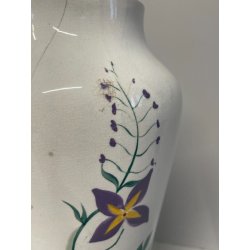 ANTICO VASO CERAMICA SCI LAVENO PORTA FIORI ANNI 30 DECORO FLOREALE DIPINTO