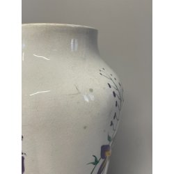 ANTICO VASO CERAMICA SCI LAVENO PORTA FIORI ANNI 30 DECORO FLOREALE DIPINTO