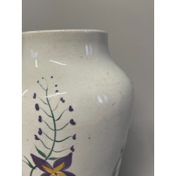 ANTICO VASO CERAMICA SCI LAVENO PORTA FIORI ANNI 30 DECORO FLOREALE DIPINTO