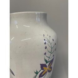 ANTICO VASO CERAMICA SCI LAVENO PORTA FIORI ANNI 30 DECORO FLOREALE DIPINTO