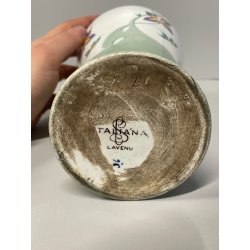 ANTICO VASO CERAMICA SCI LAVENO PORTA FIORI ANNI 30 DECORO FLOREALE DIPINTO