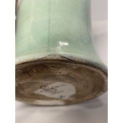 ANTICO VASO CERAMICA SCI LAVENO PORTA FIORI ANNI 30 DECORO FLOREALE DIPINTO