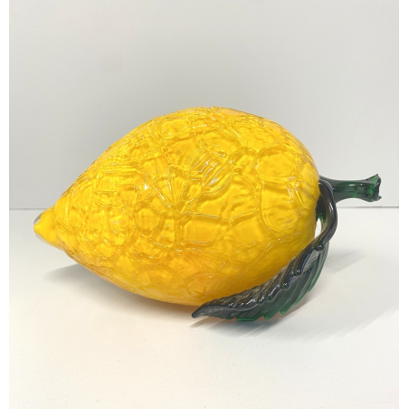 GRANDE FRUTTO VETRI VM Murano CEDRO LIMONE GIALLO  20cm  VINTAGE GLASS '900