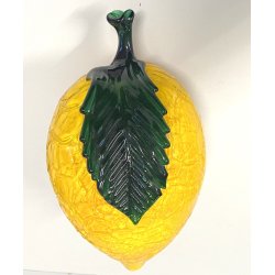 GRANDE FRUTTO VETRI VM Murano CEDRO LIMONE GIALLO  20cm  VINTAGE GLASS '900