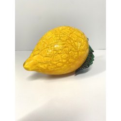 GRANDE FRUTTO VETRI VM Murano CEDRO LIMONE GIALLO  20cm  VINTAGE GLASS '900