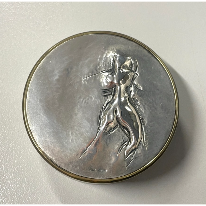 ANTICA SCULTURA FERMACARTE GIUSEPPE AJMONE PUNZONATO ARGENTO 800 BASSORILIEVO