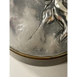 ANTICA SCULTURA FERMACARTE GIUSEPPE AJMONE PUNZONATO ARGENTO 800 BASSORILIEVO