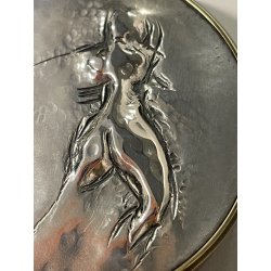 ANTICA SCULTURA FERMACARTE GIUSEPPE AJMONE PUNZONATO ARGENTO 800 BASSORILIEVO