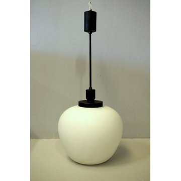 LAMPADARIO SOSPANSIONE CEILING LAMP VETRO OPALINO LAMPADA STILNOVO 50 DESIGN OLD