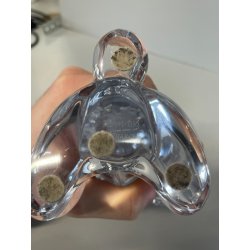 SCULTURA VINTAGE CANE BARBONCINO CRISTALLO SEVRES FRANCE POODLE BEGGING DOG 1980