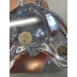 SCULTURA VINTAGE CANE BARBONCINO CRISTALLO SEVRES FRANCE POODLE BEGGING DOG 1980