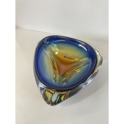 CIOTOLA POSACENERE VETRO SOMMERSO MURANO SVUOTA TASCHE ITALIA CENTROTAVOLA BLU