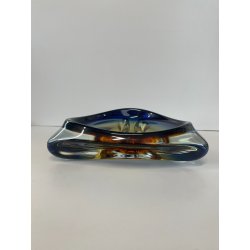CIOTOLA POSACENERE VETRO SOMMERSO MURANO SVUOTA TASCHE ITALIA CENTROTAVOLA BLU