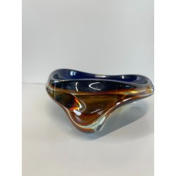 CIOTOLA POSACENERE VETRO SOMMERSO MURANO SVUOTA TASCHE ITALIA CENTROTAVOLA BLU