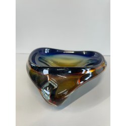 CIOTOLA POSACENERE VETRO SOMMERSO MURANO SVUOTA TASCHE ITALIA CENTROTAVOLA BLU