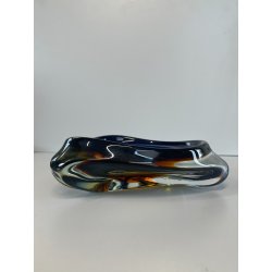 CIOTOLA POSACENERE VETRO SOMMERSO MURANO SVUOTA TASCHE ITALIA CENTROTAVOLA BLU