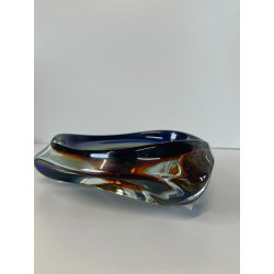 CIOTOLA POSACENERE VETRO SOMMERSO MURANO SVUOTA TASCHE ITALIA CENTROTAVOLA BLU