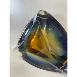 CIOTOLA POSACENERE VETRO SOMMERSO MURANO SVUOTA TASCHE ITALIA CENTROTAVOLA BLU