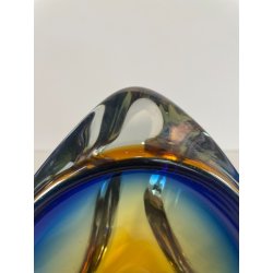 CIOTOLA POSACENERE VETRO SOMMERSO MURANO SVUOTA TASCHE ITALIA CENTROTAVOLA BLU