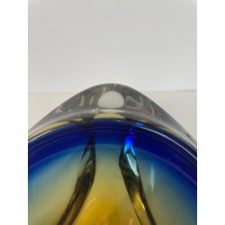 CIOTOLA POSACENERE VETRO SOMMERSO MURANO SVUOTA TASCHE ITALIA CENTROTAVOLA BLU