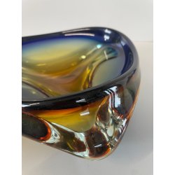 CIOTOLA POSACENERE VETRO SOMMERSO MURANO SVUOTA TASCHE ITALIA CENTROTAVOLA BLU