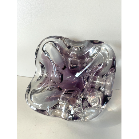 CIOTOLA POSACENERE VETRO SOMMERSO MURANO SVUOTA TASCHE COLOR VIOLA TRASPARENTE