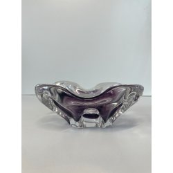 CIOTOLA POSACENERE VETRO SOMMERSO MURANO SVUOTA TASCHE COLOR VIOLA TRASPARENTE