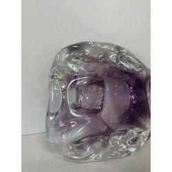 CIOTOLA POSACENERE VETRO SOMMERSO MURANO SVUOTA TASCHE COLOR VIOLA TRASPARENTE