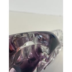 CIOTOLA POSACENERE VETRO SOMMERSO MURANO SVUOTA TASCHE COLOR VIOLA TRASPARENTE