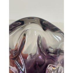 CIOTOLA POSACENERE VETRO SOMMERSO MURANO SVUOTA TASCHE COLOR VIOLA TRASPARENTE