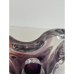 CIOTOLA POSACENERE VETRO SOMMERSO MURANO SVUOTA TASCHE COLOR VIOLA TRASPARENTE