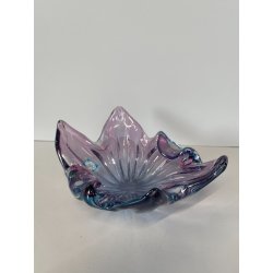 CIOTOLA POSACENERE VETRO SOMMERSO MURANO SVUOTA TASCHE BICOLORE AZZURRO VIOLA