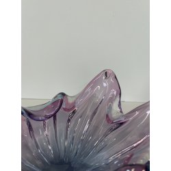 CIOTOLA POSACENERE VETRO SOMMERSO MURANO SVUOTA TASCHE BICOLORE AZZURRO VIOLA